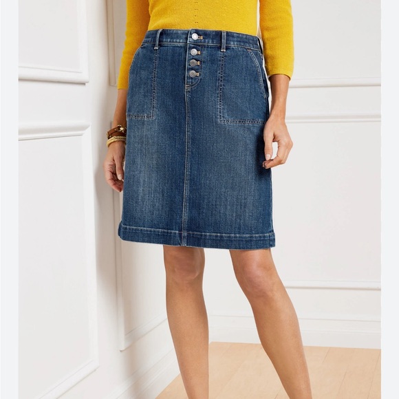 Talbots Denim A-Line denim skirt size 16 - Picture 1 of 6